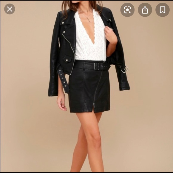 Free People Leather Mini Skirt - Picture 2 of 7